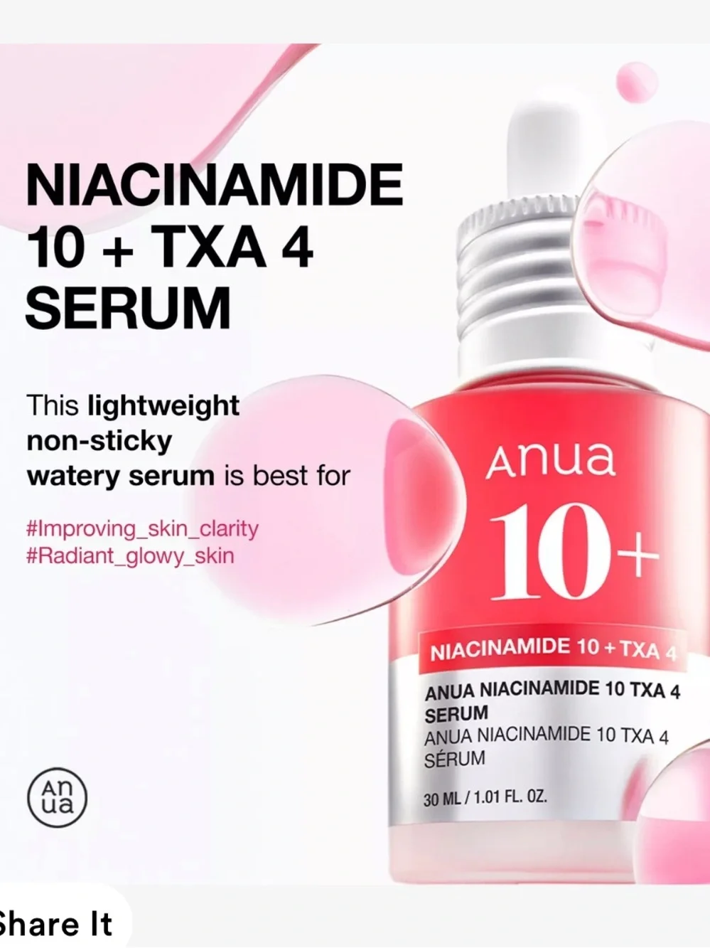 Anua 10+ niacinamide